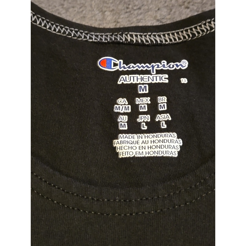 Vtg 90s Champion Men's Medium Black Tank Top Sleeveless Athletic Muscle Shirt - Picture 3 of 12